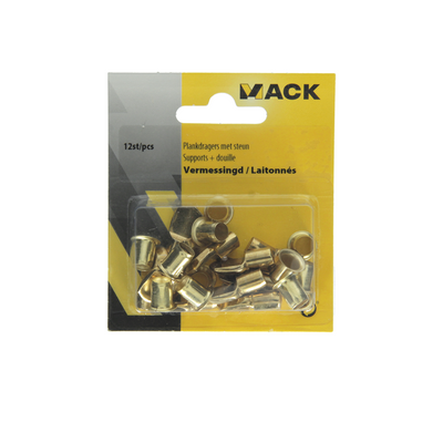 Mack 1013318 - 12 supports d'étagère ø 7mm manchons ø 7,5mm laitonné | 5 pièces