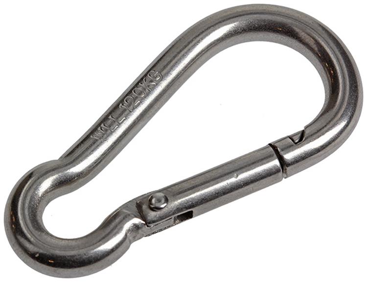 Mack 1008439 - 1 mousqueton + ressort 6 x 60mm inox | 10 pièces