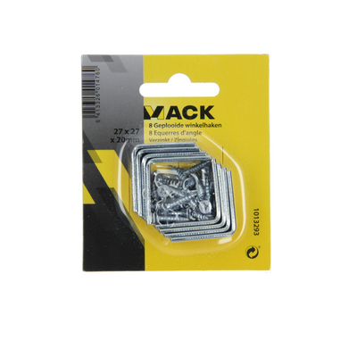 Mack 1013293 - 8 crochets pour chaise galvanisés 27x27x20x2mm | 10 pièces