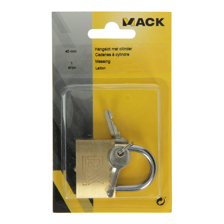 Mack 1014074 - cadenas avec cylindre en laiton 40 mm | 10 pièces