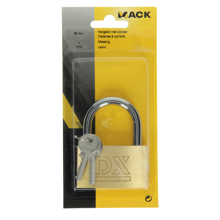 Mack 1014076 - cadenas avec cylindre en laiton 60 mm | 10 pièces