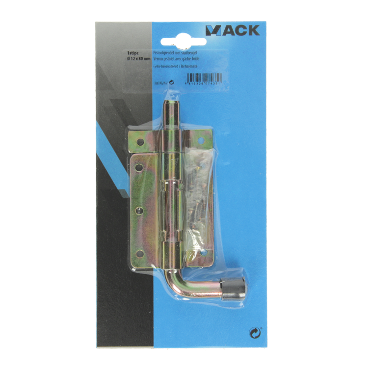 Mack 1014282 - verrou pistolet avec support de verrouillage, bichroma ø12mm | 5 pièces