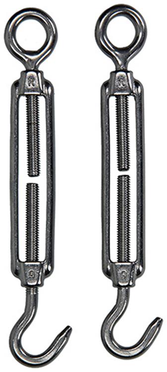 Mack 1008441 - 2 tendeurs oeil + crochet m6 x 60mm inox | 10 pièces
