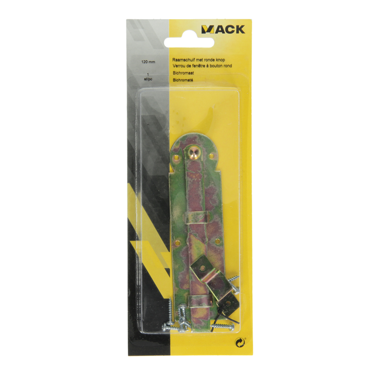Mack 1014266 - curseur de fenêtre avec bouton rond, bichromaté a 120 - b 40 mm | 5 pièces