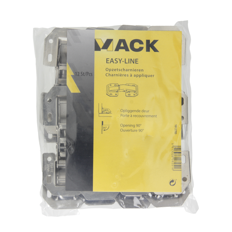 Mack 1013705 - 12 charnières à ressort nickelées easy-line | 5 pièces