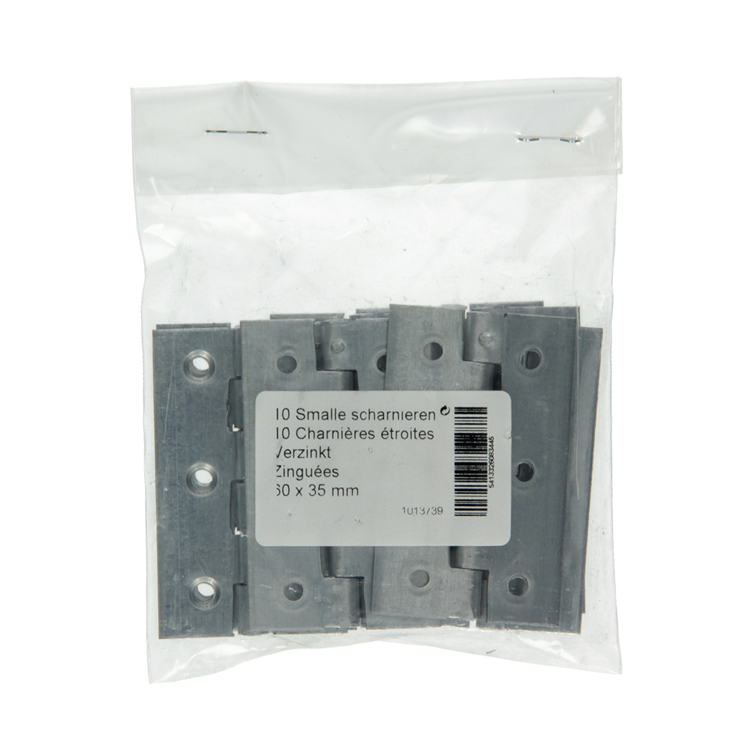 Mack 1013739 - 10 charnières étroites galvanisées 60 x l 35 mm | 5 pièces