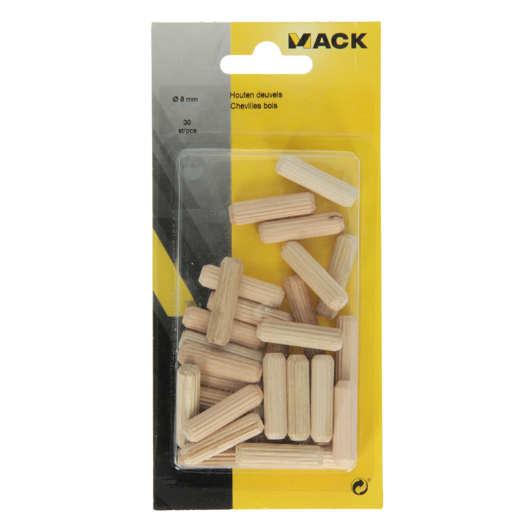 Mack 1013778 - 30 chevilles en bois ø 8 mm | 5 pièces