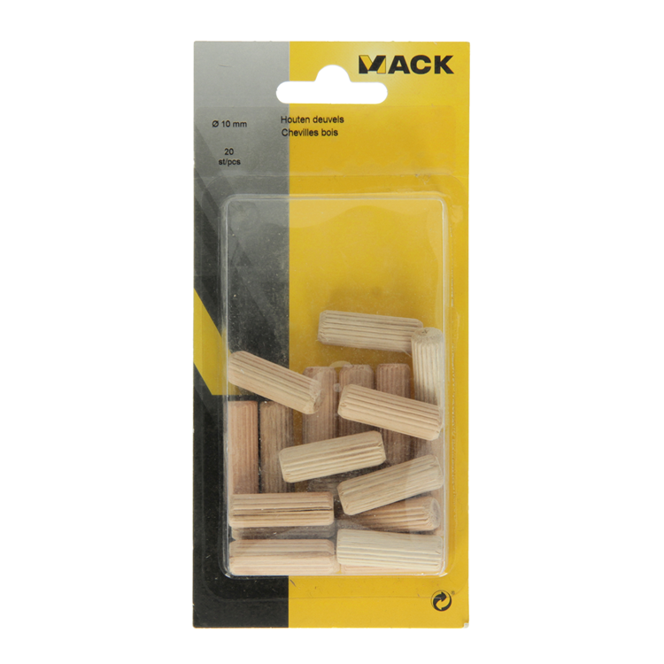 Mack 1013779 - 20 chevilles en bois ø 10 mm | 5 pièces