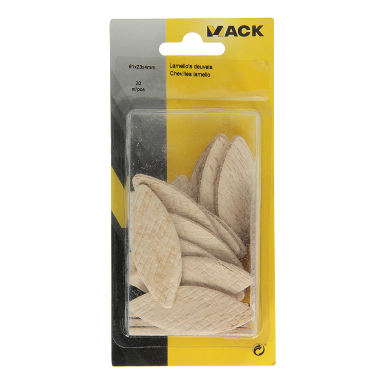Mack 1013780 - 20 chevilles à lamelles 61 x 23 x 4 mm | 5 pièces