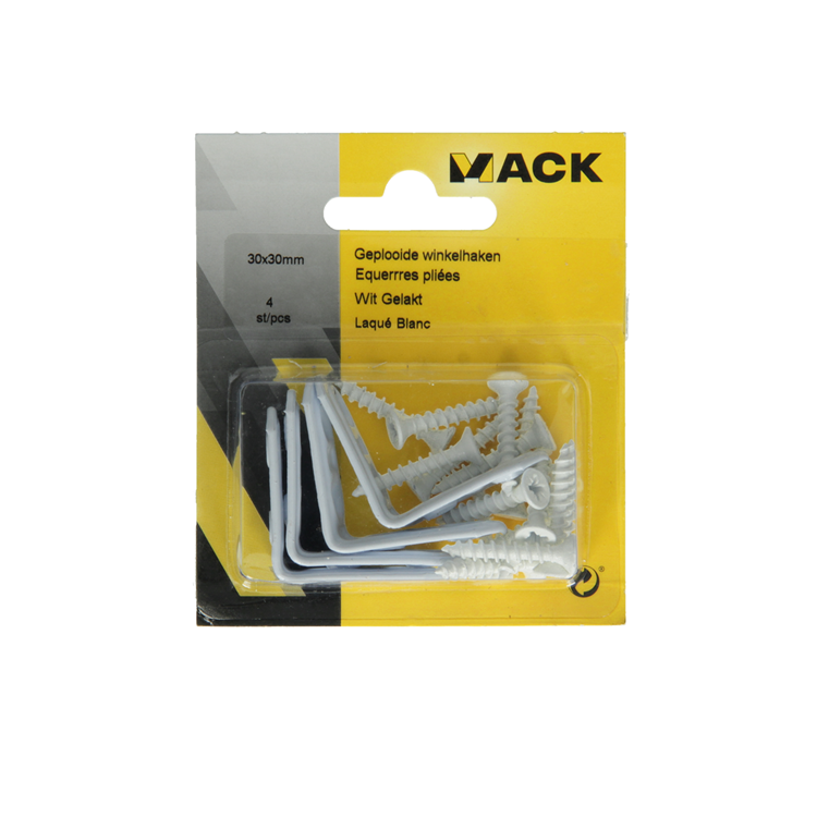 Mack 1013793 - 4 carrés plissés peints en blanc 30x30mm | 10 pièces