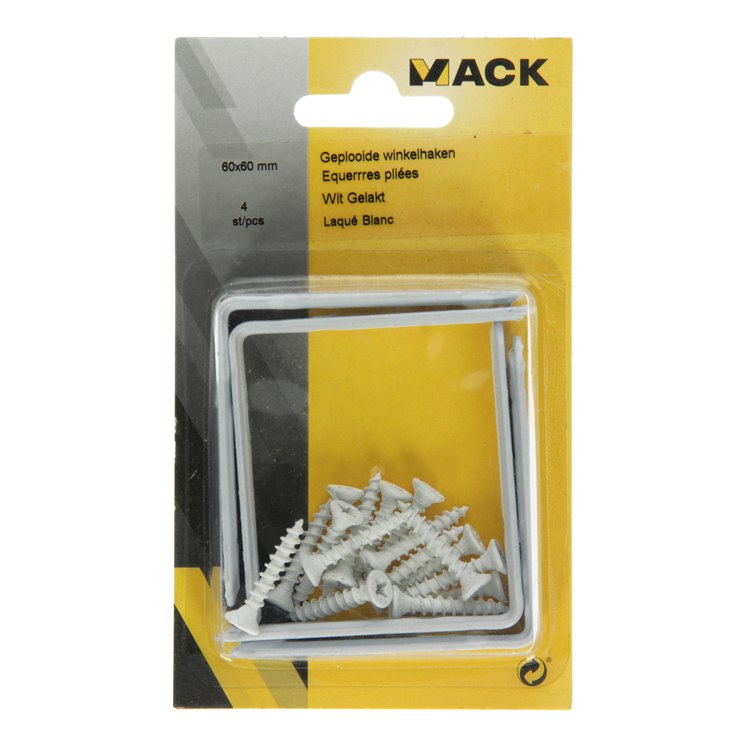 Mack 1013795 - 4 carrés plissés peints en blanc 60x60mm | 10 pièces