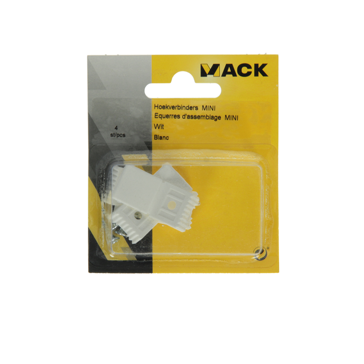 Mack 1013797 - 4 connecteurs d'angle mini blanc | 5 pièces