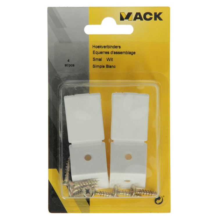 Mack 1013641 - 4 connecteurs d'angle étroits blanc | 5 pièces