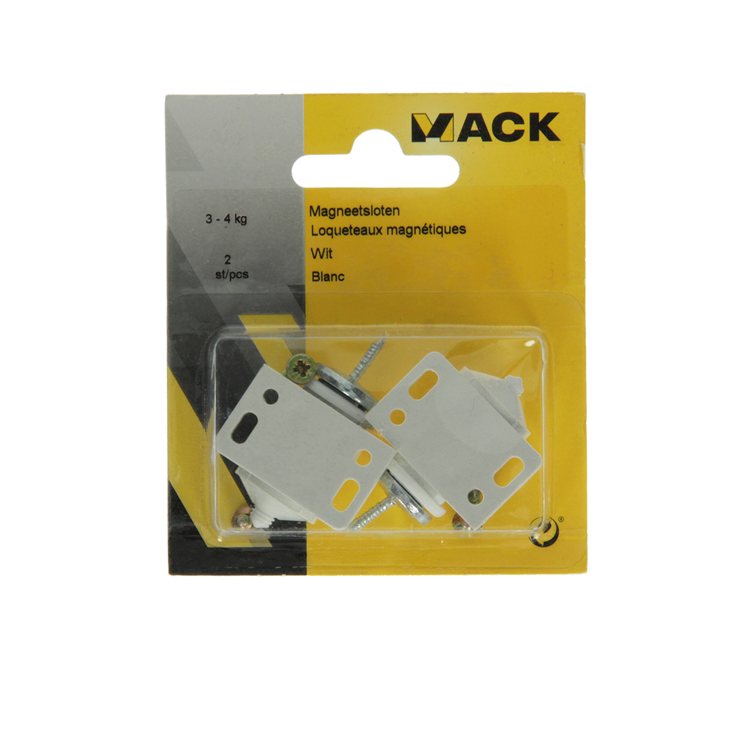 Mack 1013834 - 2 serrures magnétiques blanc 3 - 4 kg | 5 pièces