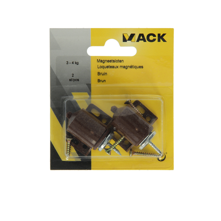 Mack 1013835 - 2 serrures magnétiques marron 3 - 4 kg | 5 pièces