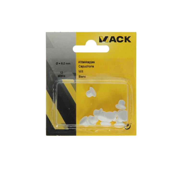 Mack 1014489 - 12 caches blancs ø 6 mm | 5 pièces