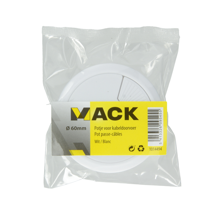 Mack 1014494 - 1 pot pour entrée de câble blanc ø 60 mm | 10 pièces
