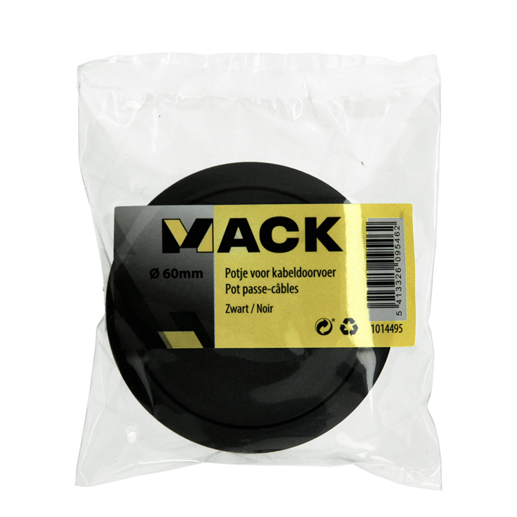 Mack 1014495 - 1 pot pour entrée de câble noir ø 60 mm | 10 pièces