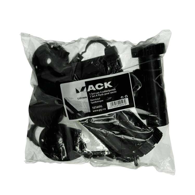 Mack 1014496 - jeu de 4 pieds de socle en plastique 150 mm | 10 pièces