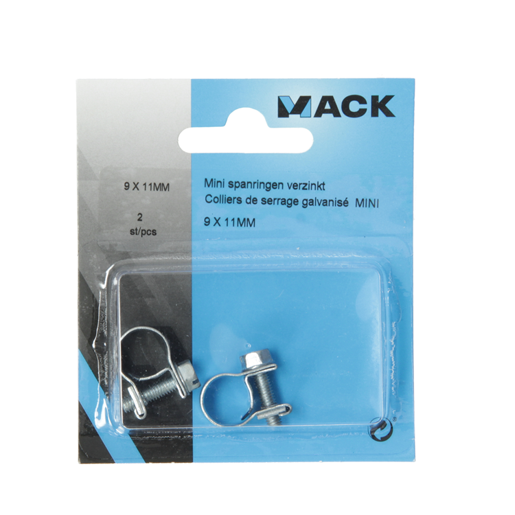 Mack 1011655 - 2 mini anneaux de tension galvanisés 9x11mm | 10 pièces