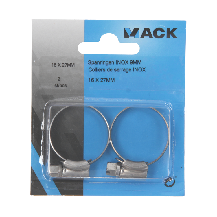Mack 1011662 - collier de serrage en acier inoxydable 16-27mm 2 pcs | 12 pièces