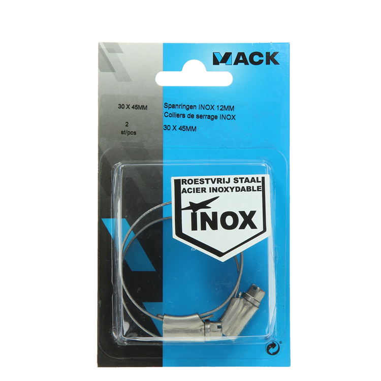 Mack 1011664 - collier de serrage en acier inoxydable 30-45mm 2pcs | 12 pièces