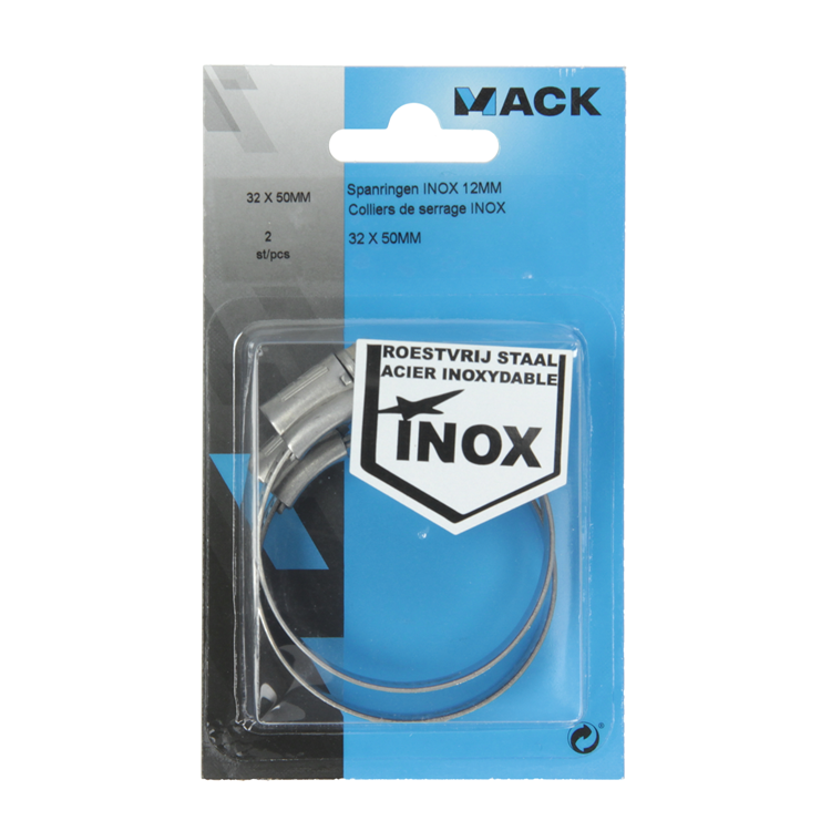 Mack 1011665 - collier de serrage acier inoxydable 32-50mm 2pcs | 12 pièces
