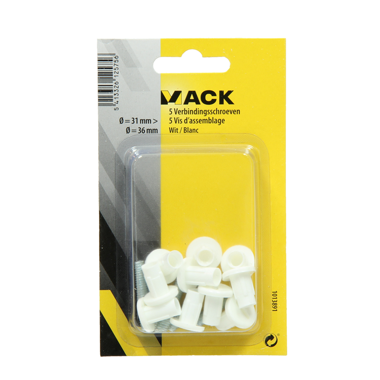 Mack 1013891 - 5 vis de connexion blanches 30-40mm | 10 pièces
