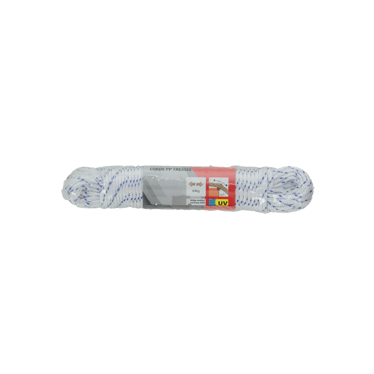 Mack 1014930 - pp tressé blanc bleu brin2mm 20m | 5 pièces