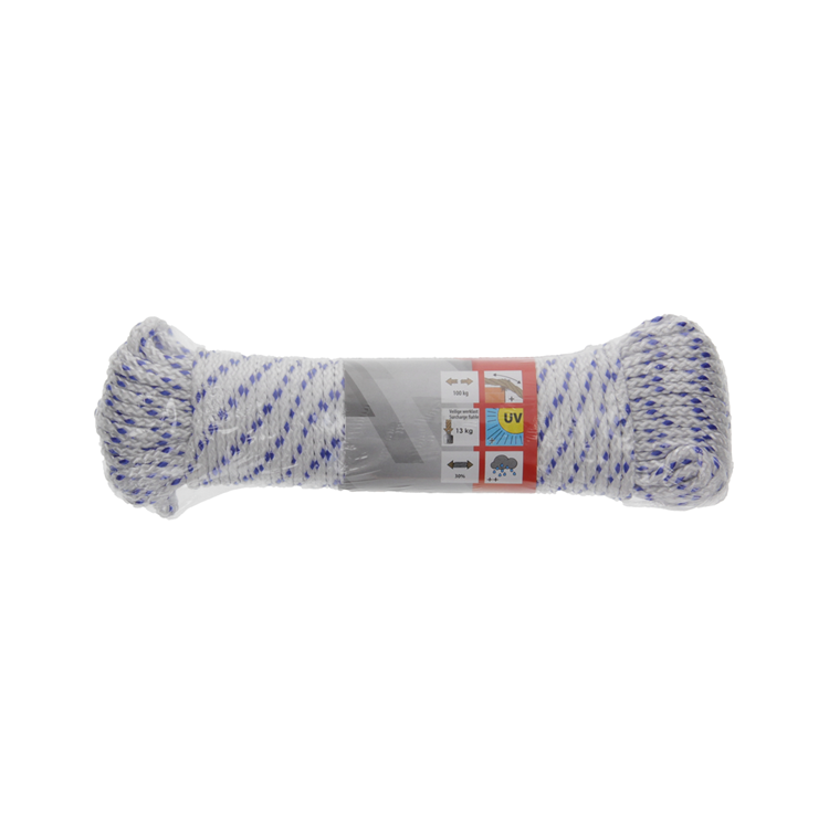 Mack 1014931 - pp tressé blanc bleu brin3mm 20m | 5 pièces