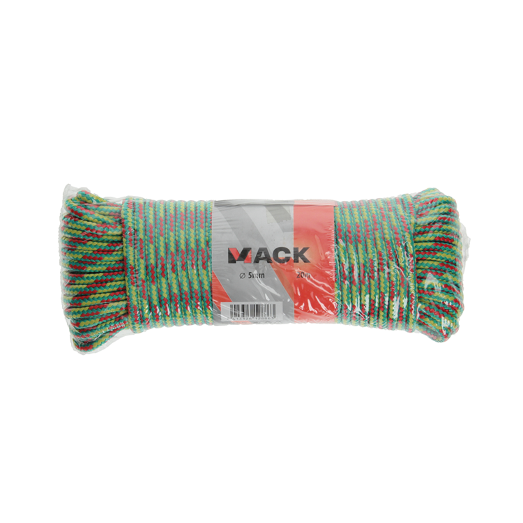 Mack 1014940 - corde de sport brin tressé pp5mm 20m | 5 pièces