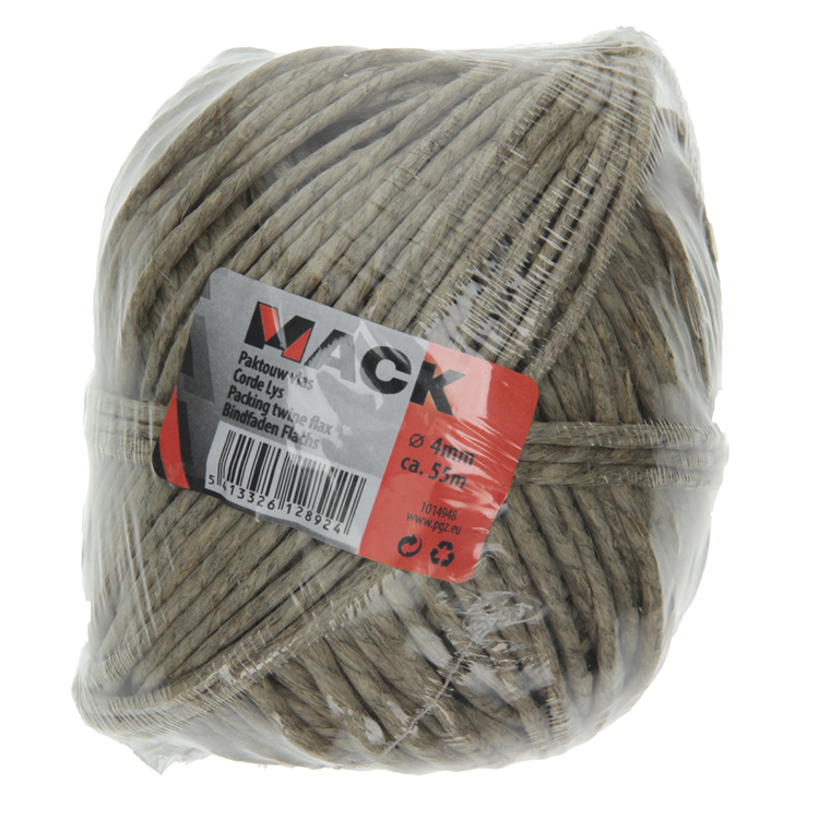 Mack 1014948 - bobine de lin corde d'emballage 4mm 55m | 5 pièces