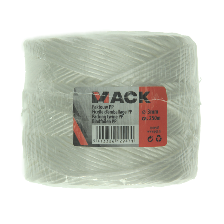 Mack 1014945 - corde d'emballage pp blanc 3mm env. 250m | 5 pièces