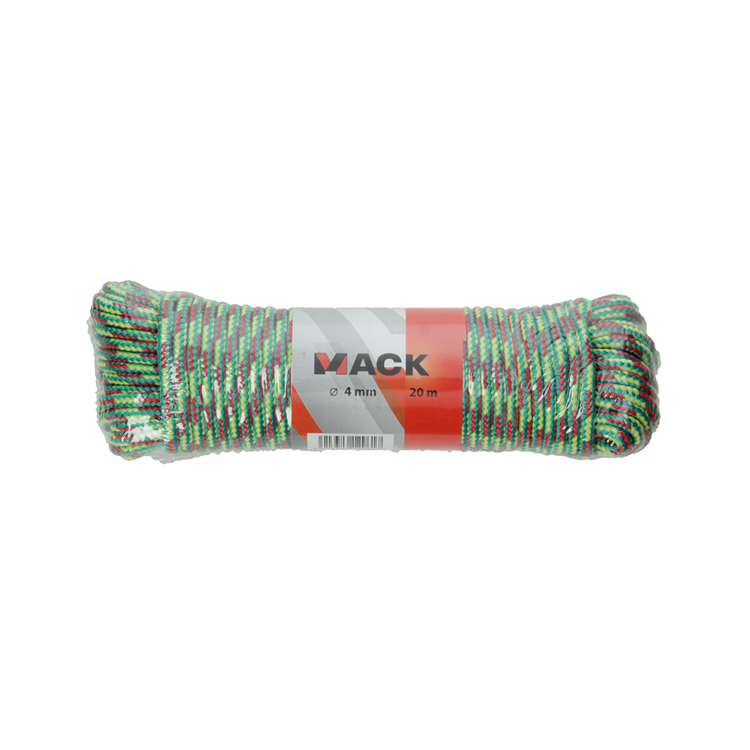 Mack 1014946 - corde de sport pp tressé toron 4mm 20m | 5 pièces
