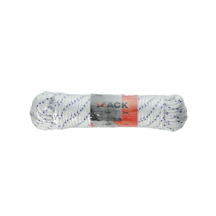 Mack 1014995 - pp tressé blanc bleu fil 4mm 20m | 5 pièces