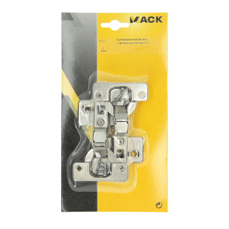 Mack 1013908 - 2 charnières clic automatiques 9mm + croix pl. | 5 pièces