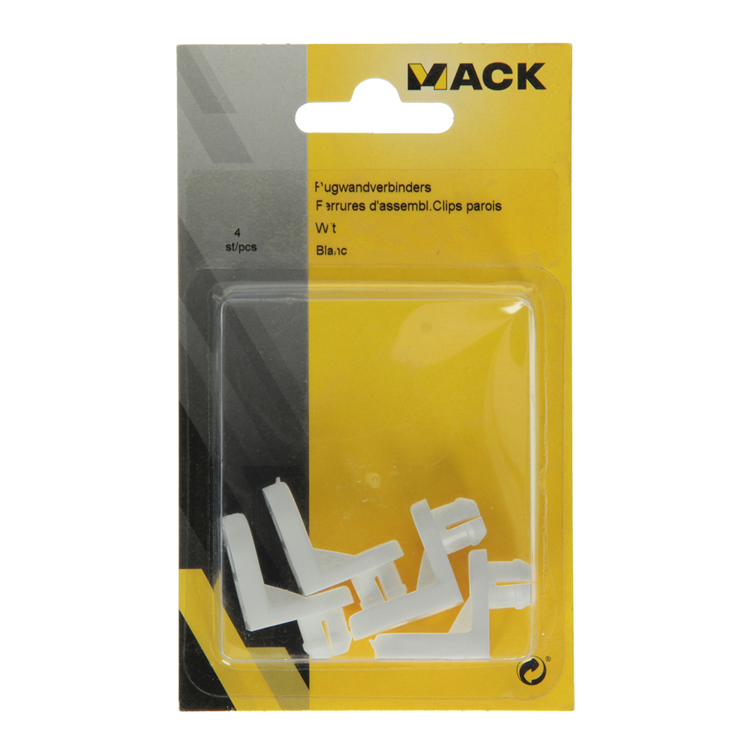 Mack 1013909 - 4 connecteurs muraux arrière blanc | 5 pièces