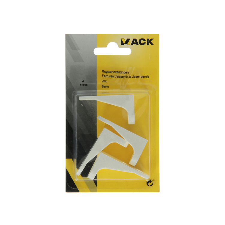 Mack 1013910 - 4 connecteurs muraux arrière blanc | 5 pièces