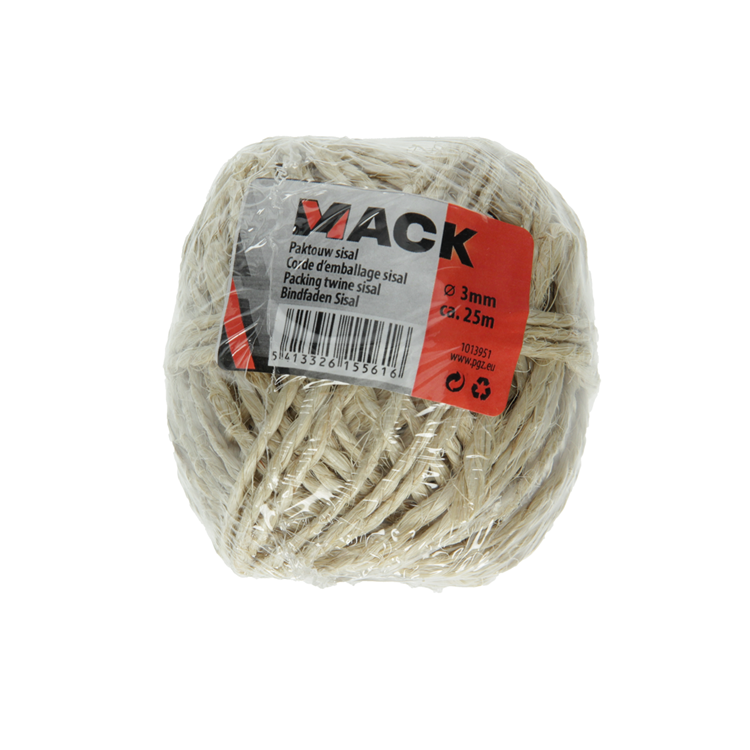 Mack 1013951 - bobine de corde d'emballage en sisal 3mm environ. 22m | 10 pièces