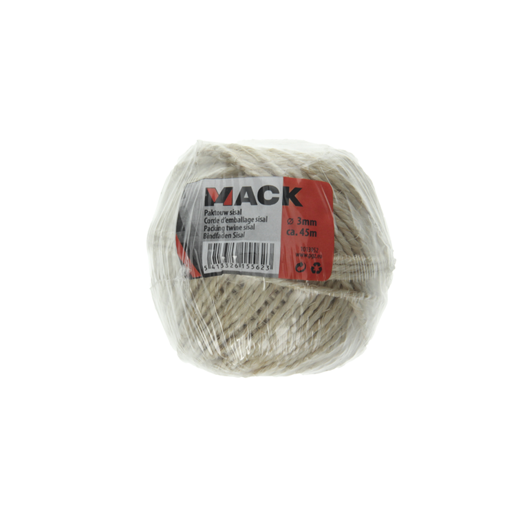 Mack 1013952 - bobine de corde d'emballage en sisal 3mm environ. 45m | 10 pièces