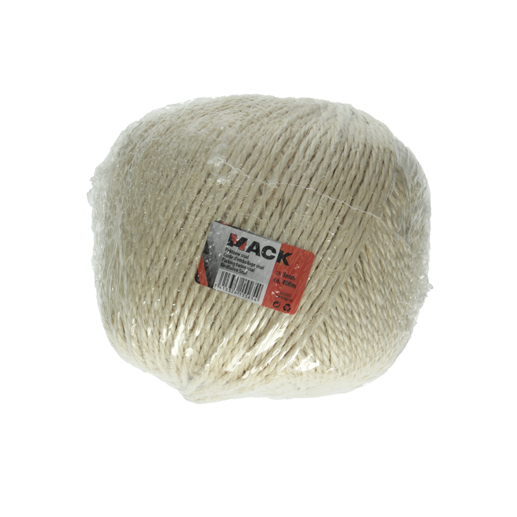 Mack 1013955 - bobine de corde d'emballage en sisal 3mm env. 400m | 3 pièces