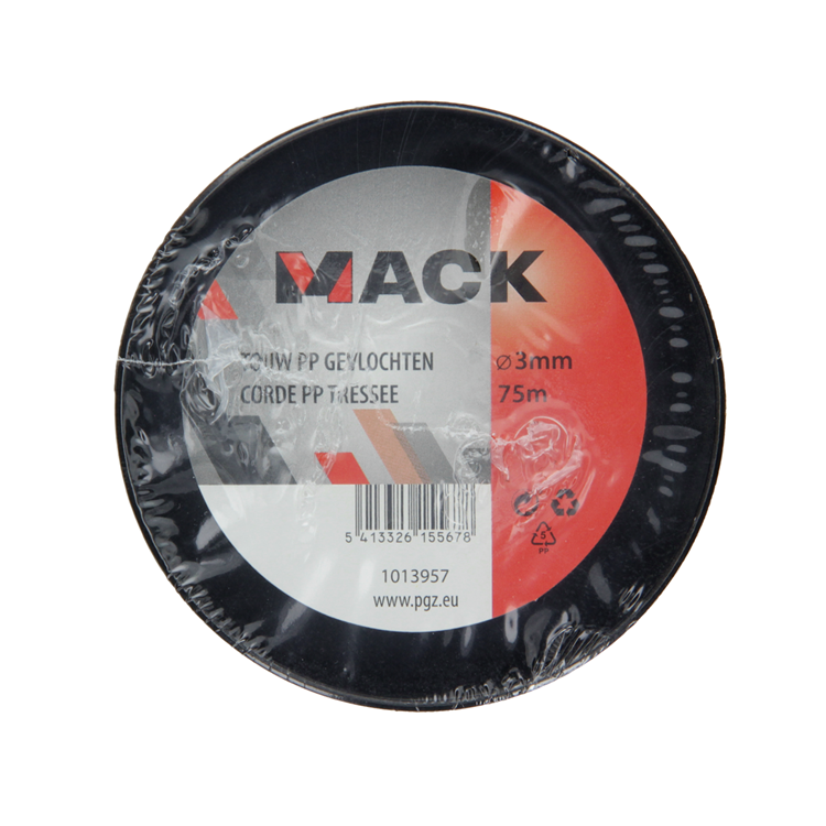 Mack 1013957 - Bobine pp tressée blanc bleu 3mm 75m | 5 pièces