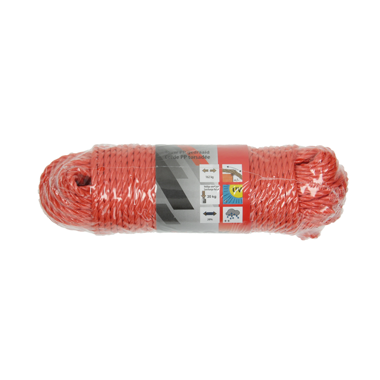 Mack 1013963 - fil pp torsadé orange 4mm 30m | 5 pièces