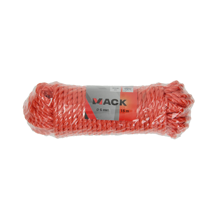 Mack 1013964 - fil pp torsadé orange 6mm 15m | 5 pièces