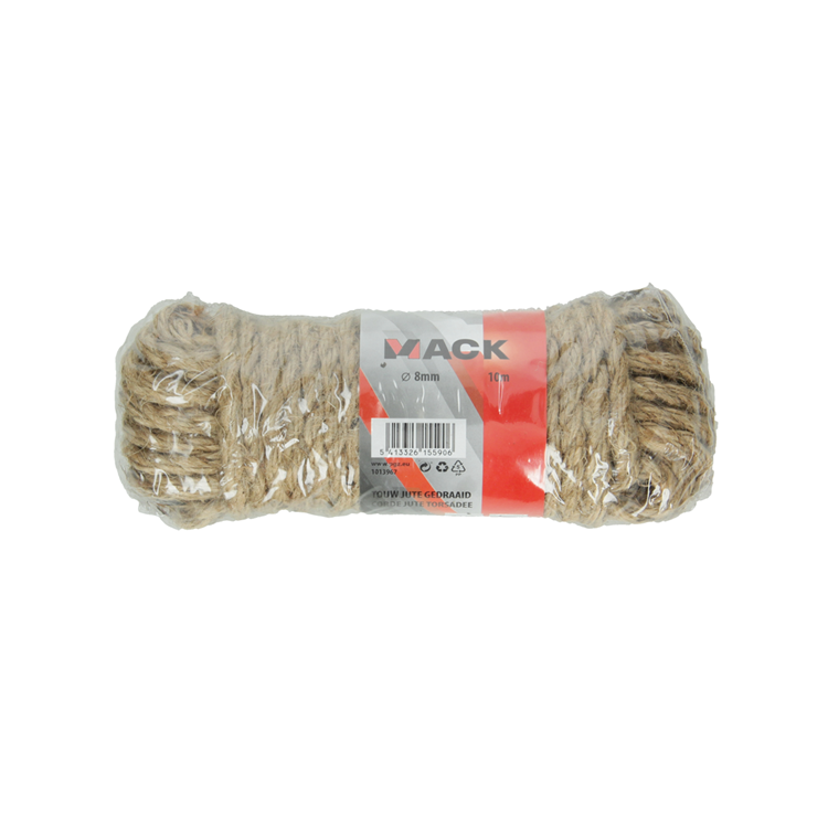Mack 1013967 - corde de jute brin torsadé 8mm 10m | 5 pièces