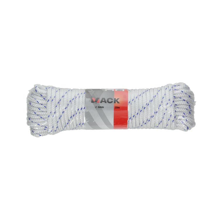Mack 1013976 - pp tressé blanc bleu fil 6mm 20m | 5 pièces
