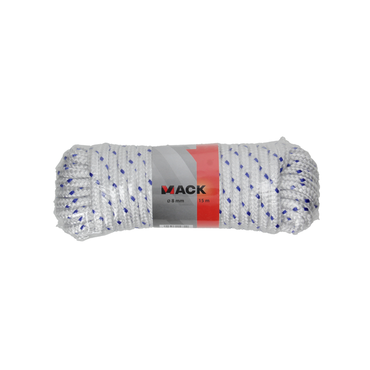 Mack 1013977 - pp tressé blanc bleu brin8mm 15m | 5 pièces