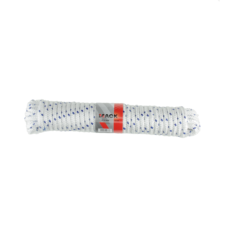 Mack 1013978 - fil tressé pp blanc bleu 10mm 15m | 5 pièces