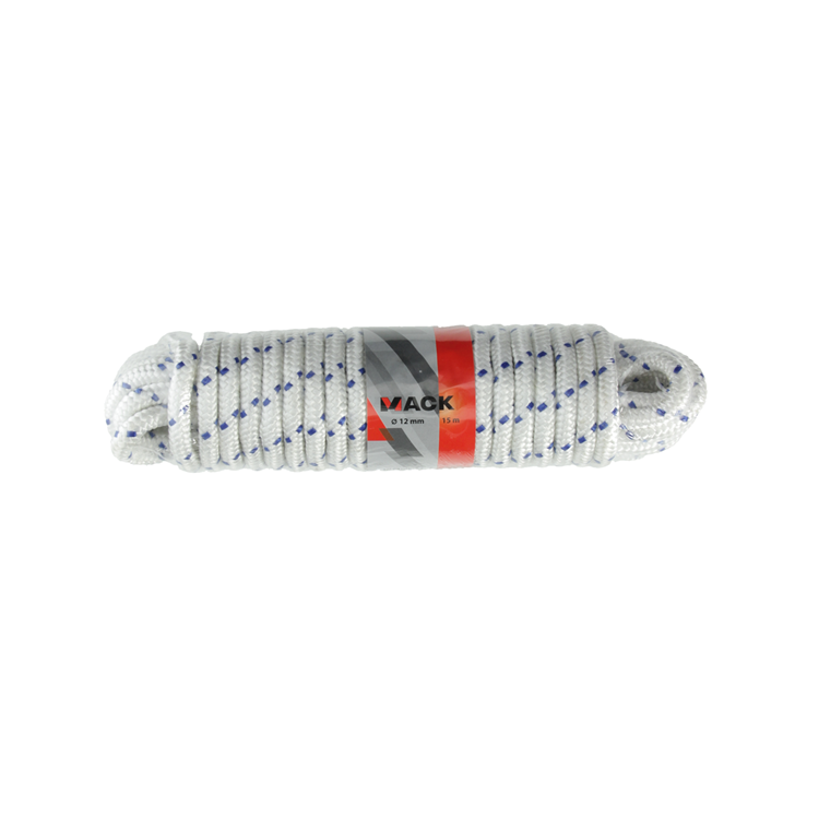 Mack 1013979 - pp tressé blanc bleu fil12mm 15m | 5 pièces