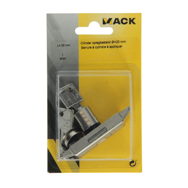 Mack 1014019 - serrure d'armoire à cylindre en saillie ø 20 mm l20 mm | 5 pièces